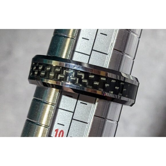 JSFG Tungsten Carbide Fiber Inlay Men's Wedding Ring 6mm Size 9 - Picture 13 of 13